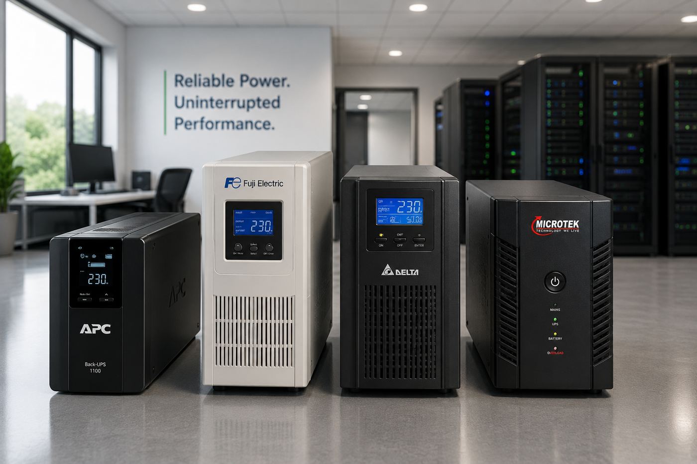 APC, Fuji Electric, Delta and Microtek online UPS systems for offices and server rooms in Siliguri